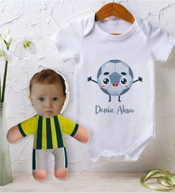 Resim Bitmeyenkartus Bk Kids Kişiye Özel Fotoğraflı Bebek Yastık Ve Bebek Body Zıbın H (550905856) Çok Renkli 