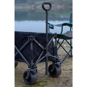 Resim Ecrou Masalı Katlanır Vagon Taşıma Arabası Siyah 