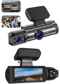 Resim shopwave Araç Kamerası Black Box Çift Kameralı Ekranlı Full HD Sürüş Kamerası 