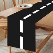 Resim 1 adet, Yarış Beyaz Çizgili Pist Masa Koşucusu, 180*35cm, Siyah Beyaz Polyester Masa Bayrağı, Yarış Temalı Parti Dekorasyonu, Mutlu Yıllar Partisi Malzemeleri, Bebek Duşu Partisi Dekorasyonu, Masa Süslemesi 