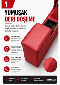 Resim Trobus Tofaş Şahin 1981-2002 Tam Boy Orta Konsol Kol Dayama Bardaklıklı Deri Döşeme Kırmızı 