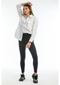 Resim Siyah Yüksek Bel Fitilli Tayt 0608 Siyah 