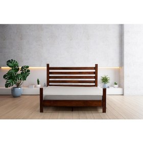 Resim Elegans İthal Çam Masif Ahşap Karyola Ceviz Renk 150 200 