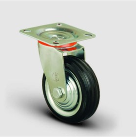 Resim EK01SPR100 Döner Tablalı Kauçuk Kaplı Tekerlek Çap:100 Orta 