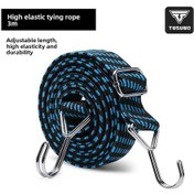 Resim Meridiangoods Tosuod Esnek Kordon Kayışı Siyah Mavi Metal Çengelli 118cm Ayarlanabilir 