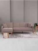 Resim Kilim Mobilya Minimal Uzanmalı Köşe Takımı V1 (İKİLİ SAĞ ÜNİTE UZANMA SOL ÜNİTE) Kahverengi 