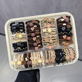Resim 20 adet Bohem Tarzı Saç Bandı Seti, Tatlı ve Sevimli Bilezik Elastik Saç Bantları, At Kuyruğu ve Spor için Uygun 