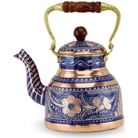 Resim Gül Çiçek Mavi Bakır Bitki Cayı Demligi 2 Lt 