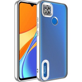 Resim Case 4u Redmi 9c Kılıf Kamera Lens Korumalı Şeffaf Renkli Logo Gösteren Parlak Omega Kapak Gümüş 
