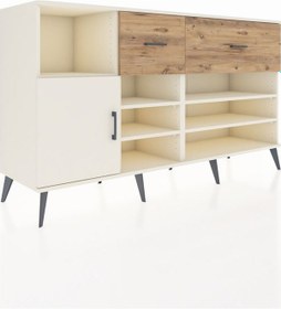 Resim Kronos Konsol 6 Raflı 2 Çekmeceli Tek Kapaklı 176x59x99 Aytaşı-a Aytaşı-aytaşı/çam 
