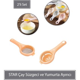Resim Sunplast Star Çay Süzgeci ve Yumurta Ayırıcı - Somon 
