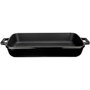 Resim Lava 22x30 CM Döküm Demir Yekpare Çift Kulplu Dikdörtgen Siyah Rosto ve Fırın Tepsisi LV P TP 2230 K0 BL 