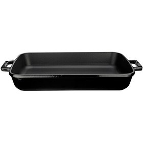 Resim Lava 22x30 CM Döküm Demir Yekpare Çift Kulplu Dikdörtgen Siyah Rosto ve Fırın Tepsisi LV P TP 2230 K0 BL 