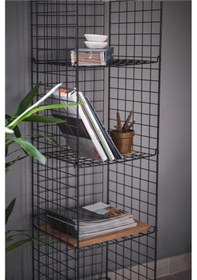 Resim DEKORATİF 5 RAFLI METAL TEL KİTAPLIK PORTATİF DOLAP ÜNİTE 