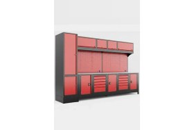 Resim Dorf 3,5 Metre Modüler Üst ve Sol Dolaplı 10 Çekmeceli 3 Dolaplı Çalışma Tezgahı Boş 