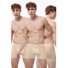Resim Malabadi Erkek 3'lü Ten Rengi Görünmez İç Göstermeyen Pamuk Elastan Boxer 3m075 Ten Rengi 
