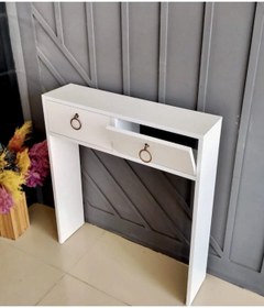 Resim U Atölye Beyaz Petek Üstü Dolap Dresuar Konsol 2 Dolaplı Radyatör Üstü (100X100X25CM) 