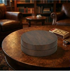 Resim Kahverengi Bambu Kapaklı Küllük Renkli 