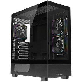 Resim Fazeon F17 750w 80plus Bronze 3x120mm Argb Fanlı Atx Siyah Bilgisayar Kasası 