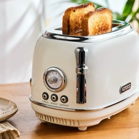 Resim Karaca Vintage Craft 2 Dilim Kapasiteli Ekmek Kızartma Makinesi Cream 