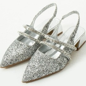Resim Kadın Taşlı Şık Babet-topuklu Ayakkabı-linda GÜMÜŞ 
