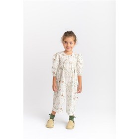 Resim Oliven The Kid Oliventhekid Desenli Poplin Kız Çocuk Tulum Ekru Ekru 