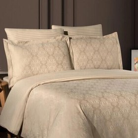 Resim Maxstyle Jakarlı Ornament Bej Double Nevresim Takımı 