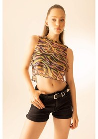 Resim Defacto Coool Loose Fit Desenli Tül Atlet B0241AX23HSBK81 