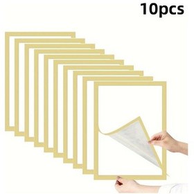 Resim Tongdashop 10 Adet Altın Renk A4 Manyetik Çerçeve Klasik Stil Yapışkanlı Tablo Çerçevesi 