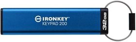 Resim Kingston IronKey Keypad 200 Tip A donanım şifreli USB bellek FIPS 140-3 Level 3 (beklemede) XTS-AES 256 bit donanım şifrelemeli - IKKP200/32GB 