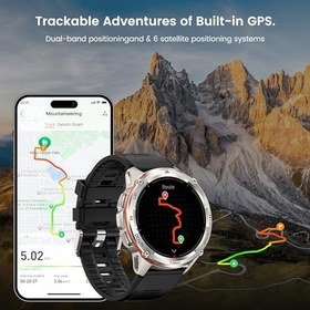 Resim KOSPET Tank T3 Ultra Akıllı Saat Erkekler için GPS, 5ATM Su Geçirmez, Basınç ve Rakım ve Pusula, 60 Gün Uzun Pil, Tam Metal Gövde Sağlam Askeri Smartwatch Bluetooth Çağrı-1.4 inç AMOLED Ekran 