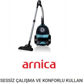 Resim Arnica 750W Sessiz ve Yüksek Çekim Gücüne Sahip Kumandalı Torbasız Süpürge, HEPA 13 Alerjik Filtreli 