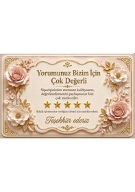 Resim 3d Tasarım İşletme Yorum Kartı Sipariş Teşekkür Kartı 