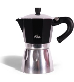 Resim PremiumPort 240 ml Siyah Alüminyum Espresso Kahve Makinesi, Pratik ve Şık Tasarım 