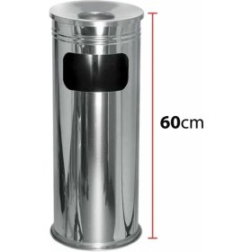 Resim Paslanmaz Metalik Kolon Küllük ve Çöp Kovası 30X60, 4 Adet Set 