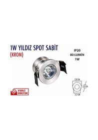 Resim Lampist 1w Yıldız Spot Sabit Krom Amber 
