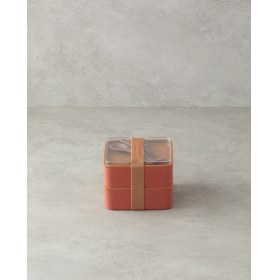 Resim Mezaluna Plastik 2 Katlı Lunch Box 720 ml +720 ml Turuncu 