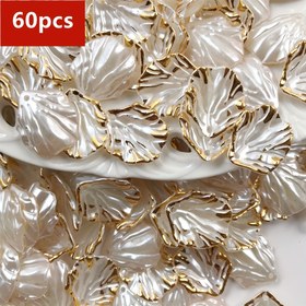 Resim 60 adet 20mm Beyaz Kabuk Şekilli Akrilik Boncuk Altın Detaylarla - Krem Petal Boncuk Kapakları DIY El Sanatları, Takı Yapımı, Telefon Kılıfı Süslemeleri ve Yaratıcı Projeler, El Sanatları Boncukları, Takı Yapımı Malzemeleri, Dekoratif Boncuk Detayları, Zarif Boncuk Tasarımı 