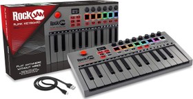 Resim Go 25 Tuşlu USB & Bluetooth MIDI Klavye Kontrolörü, 8 Aydınlatmalı Davul Pedalı, 8 Kontrol Düğmesi 