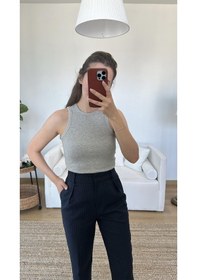 Resim Halter Yaka Fitilli Atlet Gri 