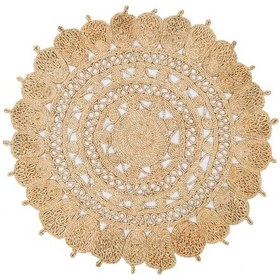 Resim Eko Halı Solo Ca-108 Natural Xw Yuvarlak veya Oval El Dokuma Naturel Jüt Hasır Halı - 150X150 