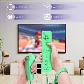 Resim KDYGPDCT 2 Pack Wii Remote with Nunchuck,Wii Controller with Build in Motion Plus and 2 Nunchucks Compatible with Nintendo Wii/Wii U 