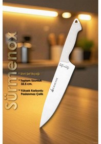 Resim Sürmene Serisi Sivri Mutfak Şef Bıçak Et Ekmek Sebze Salata Şef Bıçağı Beyaz Verzalit Sap Hds-159 Beyaz 