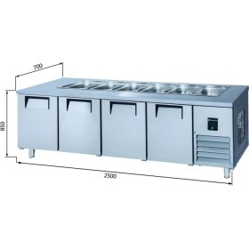 Resim Galleyz Servis Buzdolabı - 4 Kapılı - 230X70X85 cm 