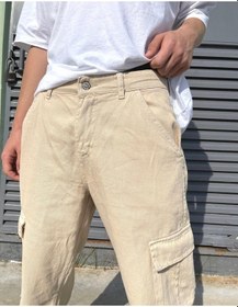 Resim Bpm Premium Baggy Kargo Pantolon Bej 001 
