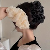 Resim 1pc/2pcs Büyük Çift Taraflı Topuz Saç Tutturucuları, Şık Kadın Aksesuarları, Yeni Renkli Ağ, Genç Prenses Aksesuarları, Vintage Tarz, Noel Kutlu Saç Tutucuları, Kumaş Malzeme, Kelebek Şekli 
