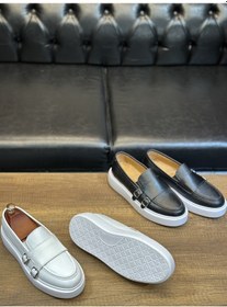 Resim Hakiki Deri Toka Detaylı Casual Babet Ayakkabı Siyah 