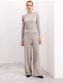 Resim Defacto Wide Leg Bürümcük Pantolon D5141AX24AUGR302 Gri 