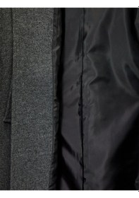 Resim Koton Kemerli Kaban Kaşe Uzun Kollu Cepli Antrasit 6wak00269ew Antrasit 
