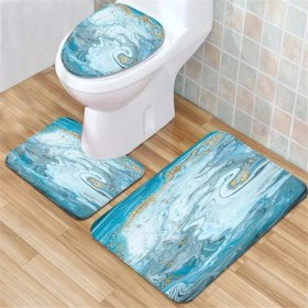 Resim DouranShop Erik Tarzı 3 Adet Tuvalet Paspas Seti Mermer Doku Giriş Kapısı Paspası Banyo Paspasları Mat Koridor Banyo Ürünleri Minimalist Tarzı Halı Zemin (Yurt Dışından) 